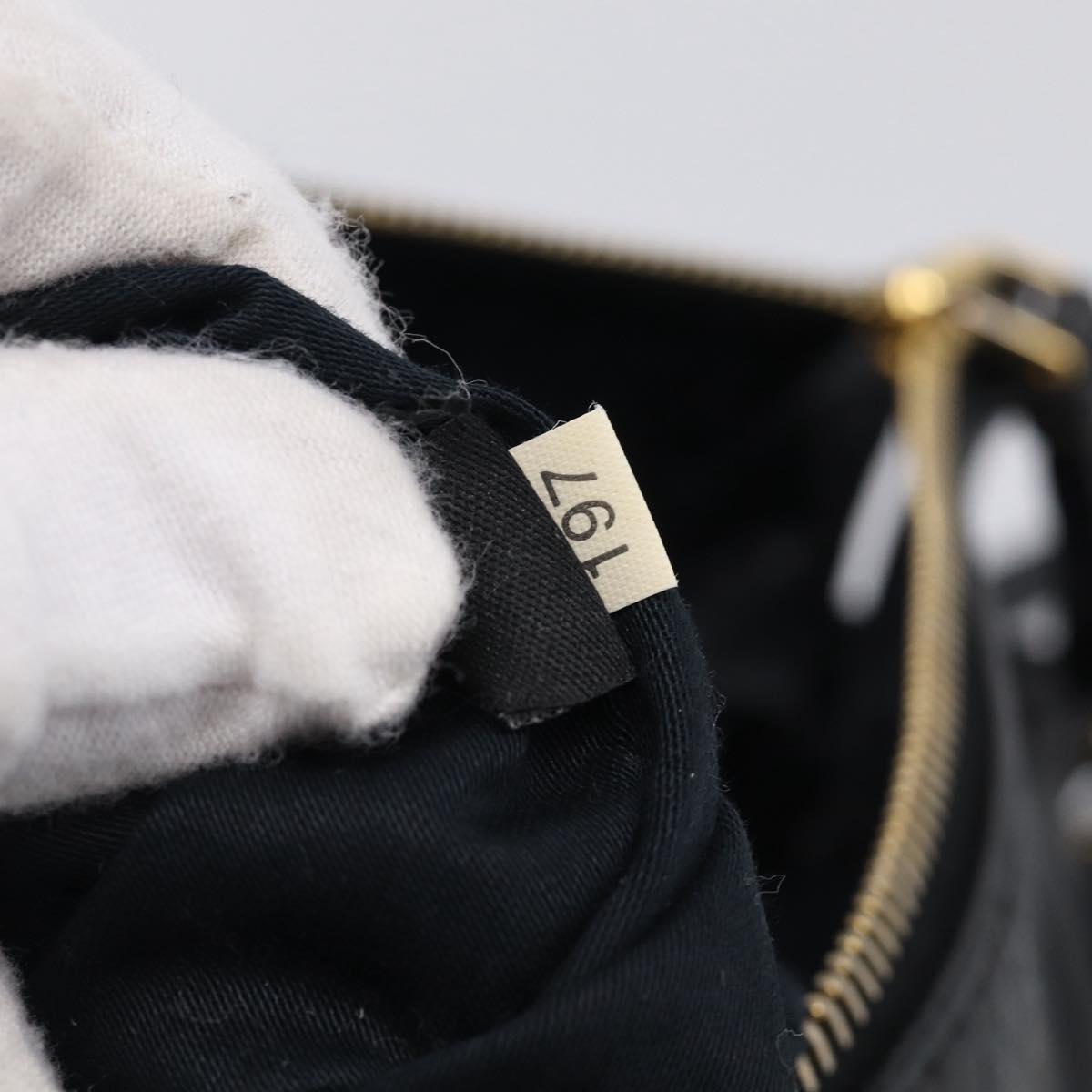 Miu Miu Hand Bag Leather 2way Black Gold Auth 212476SAM