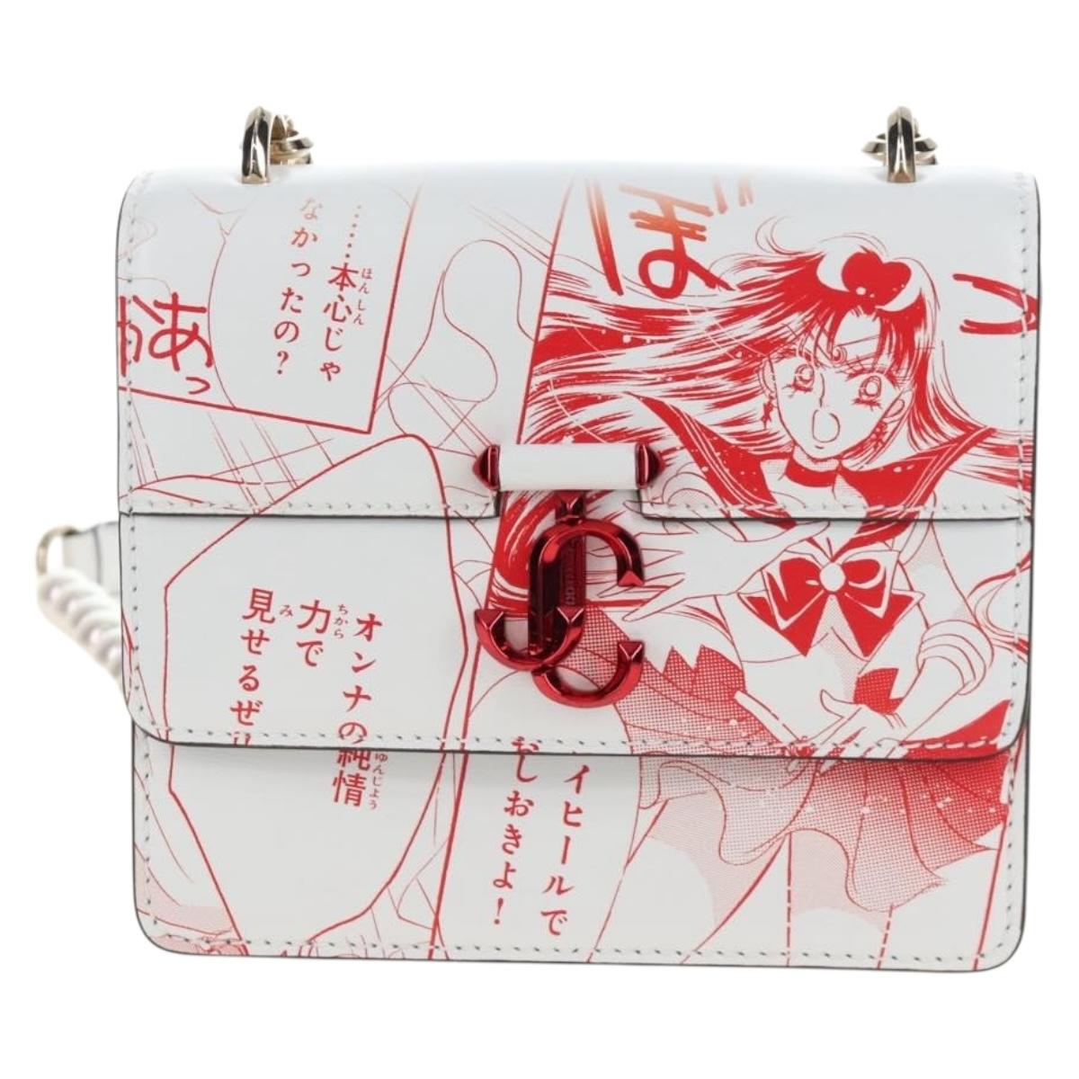 Jimmy Choo x Sailor Moon Sailor Mars Varenne Quad XS Bag Leather Auth 212482SM