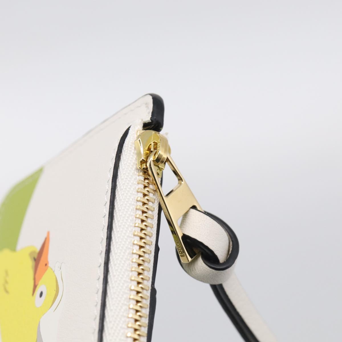 LOEWE x Studio Ghibli Mr. Otori Coin Purse Leather Beige Gold Auth 212486SAM