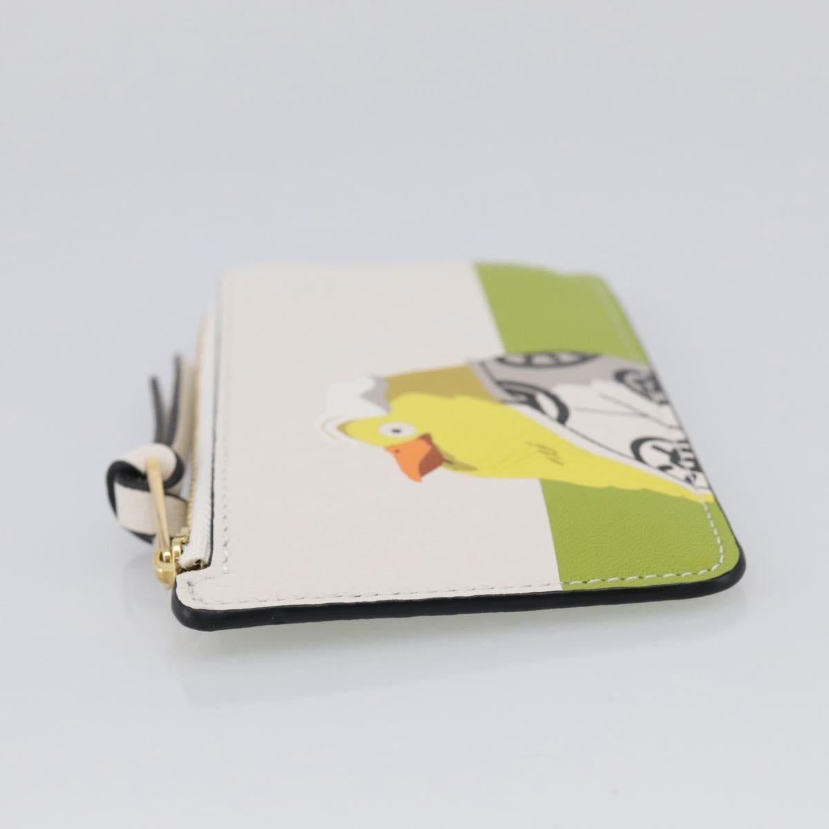 LOEWE x Studio Ghibli Mr. Otori Coin Purse Leather Beige Gold Auth 212486SAM