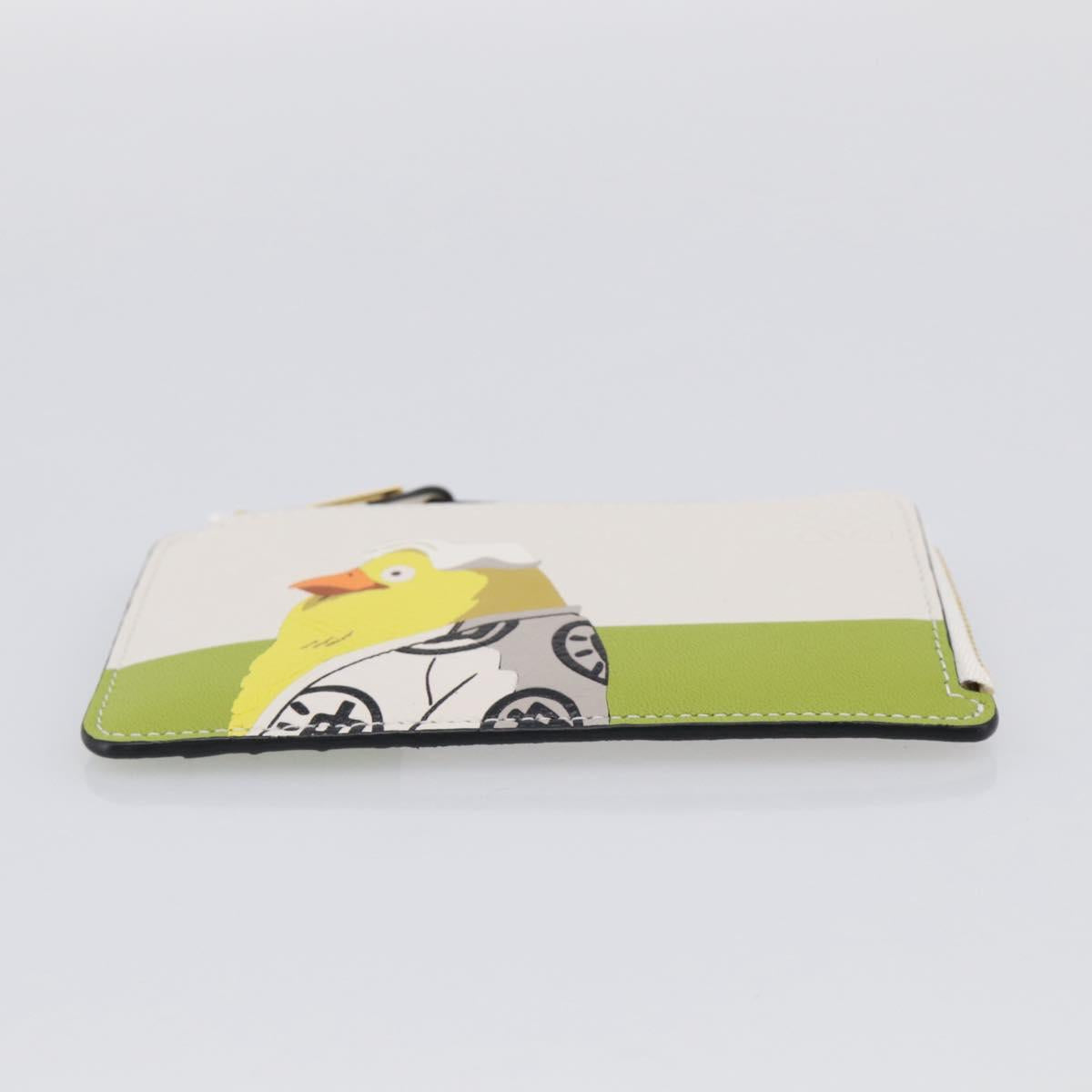 LOEWE x Studio Ghibli Mr. Otori Coin Purse Leather Beige Gold Auth 212486SAM