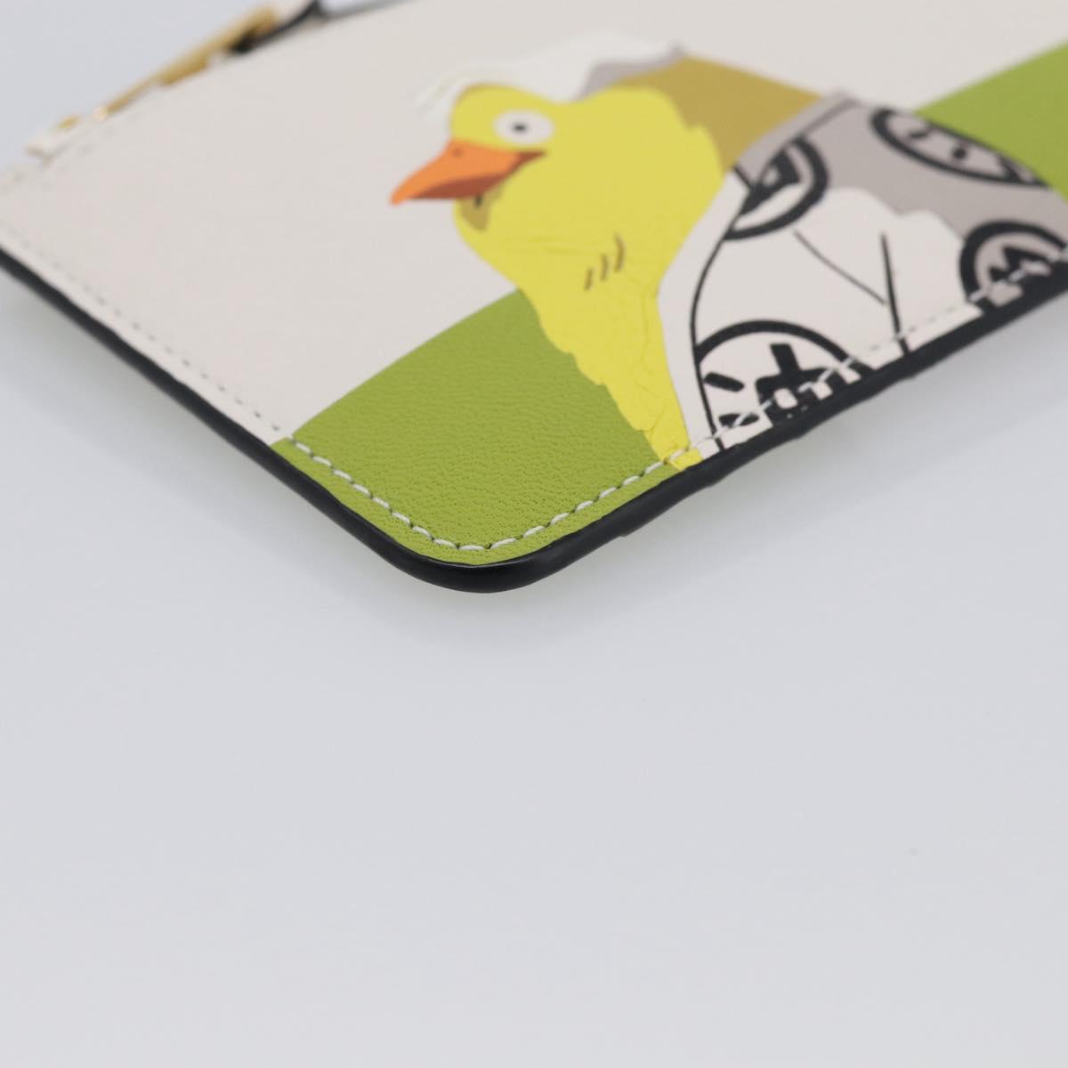 LOEWE x Studio Ghibli Mr. Otori Coin Purse Leather Beige Gold Auth 212486SAM