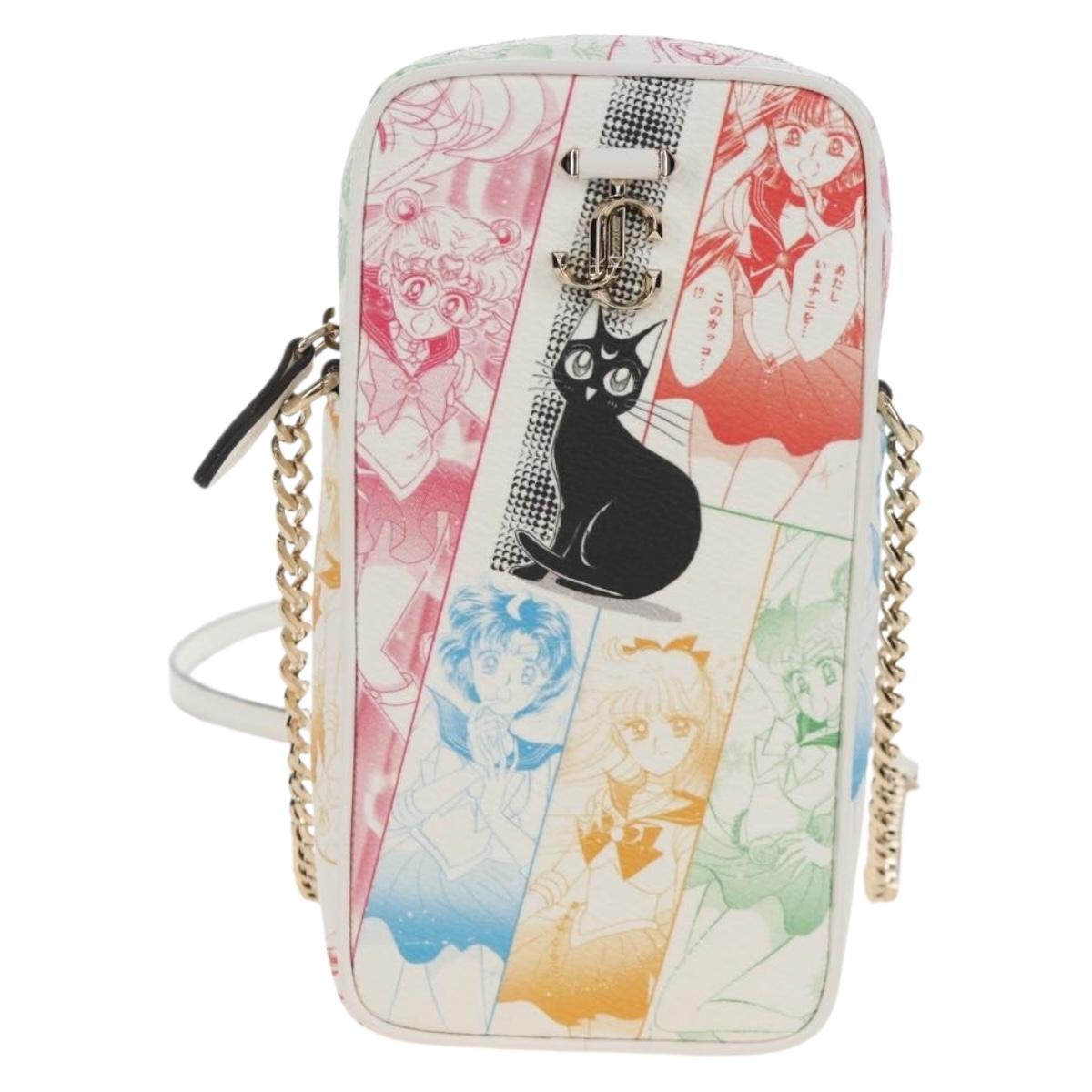 Jimmy Choo x Sailor Moon Sailor Guardians Phone Case Leather White Auth 212487SM