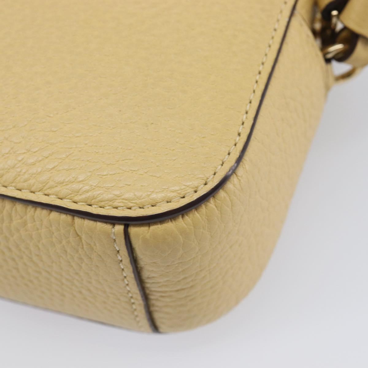Coach ×Disney Belle Mini Camera Shoulder Bag Leather Yellow Gold Auth 212491M
