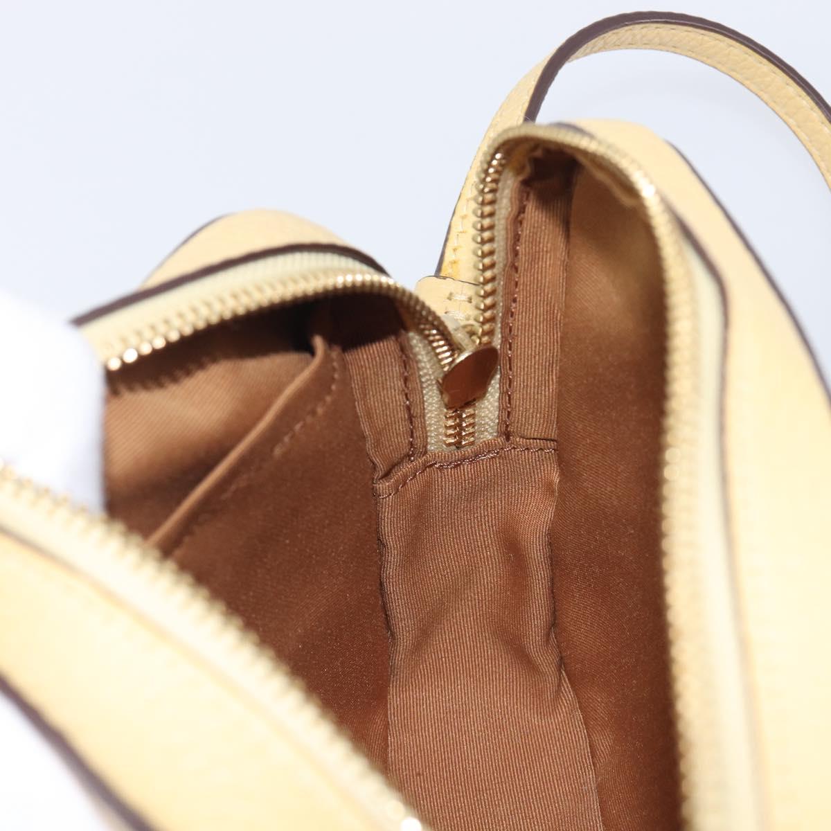 Coach ×Disney Belle Mini Camera Shoulder Bag Leather Yellow Gold Auth 212491M