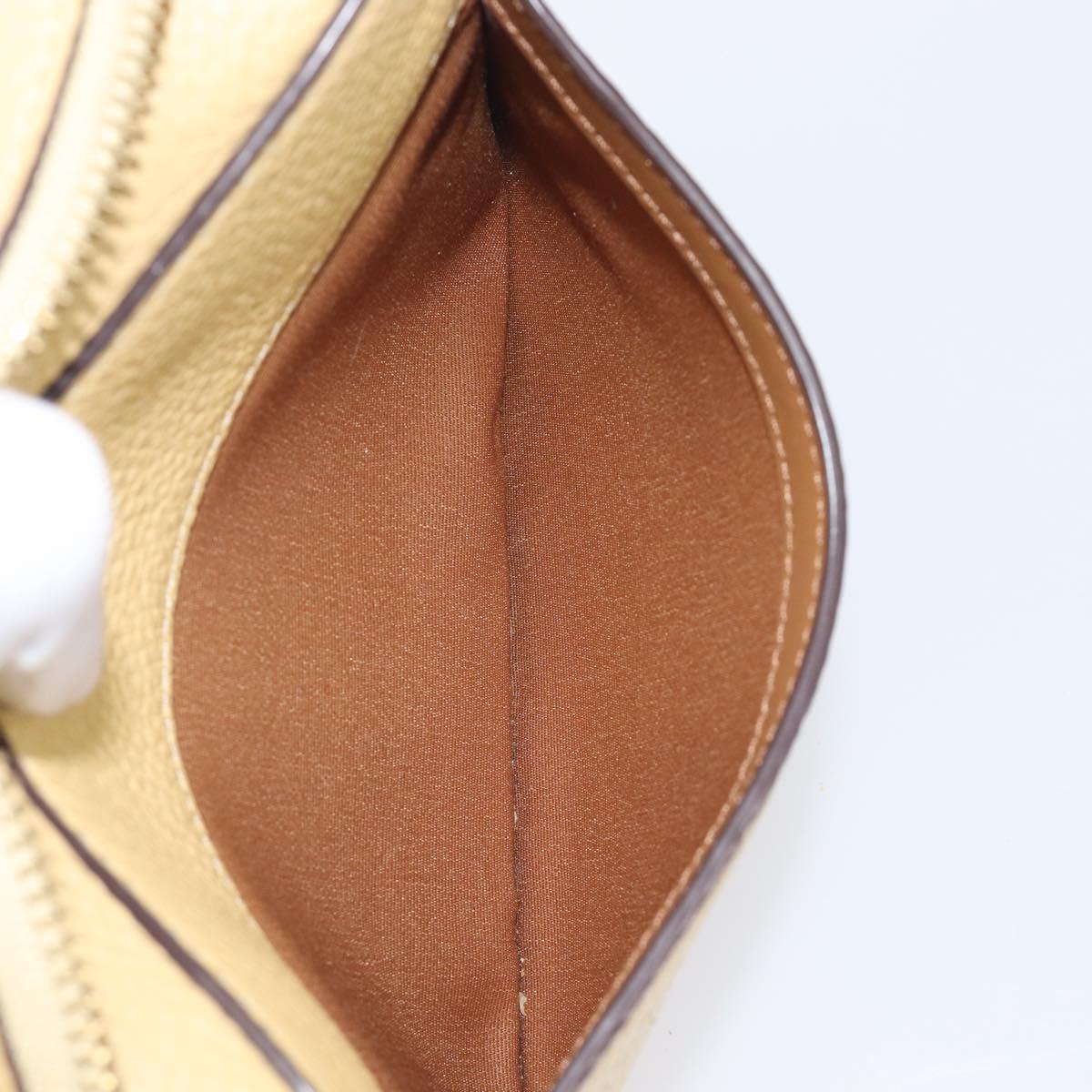 Coach ×Disney Belle Mini Camera Shoulder Bag Leather Yellow Gold Auth 212491M