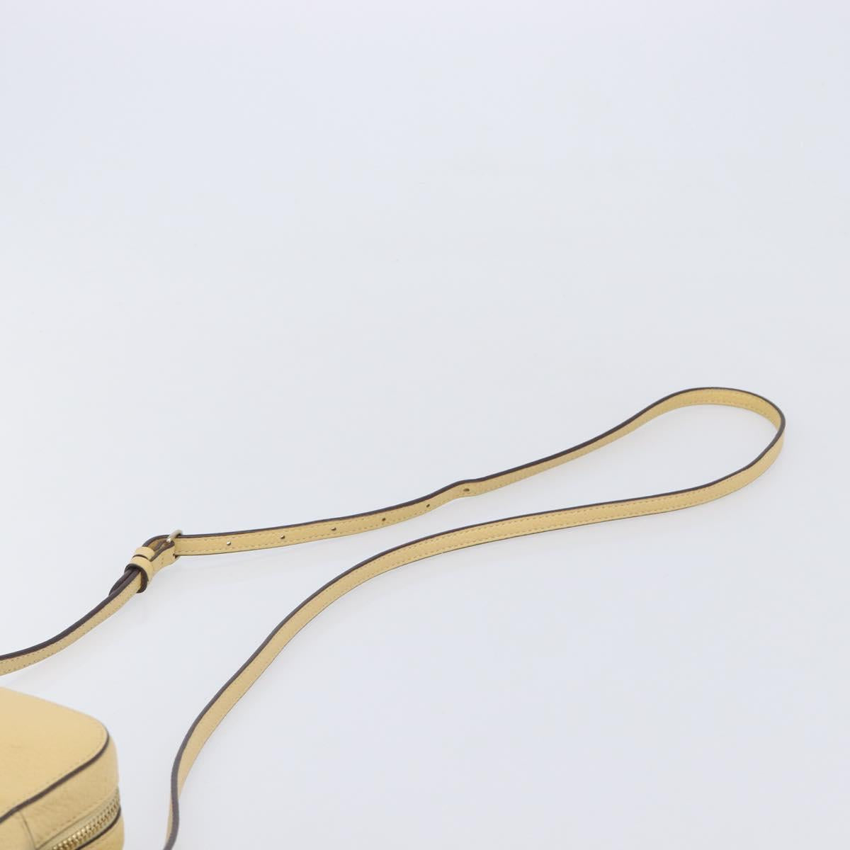 Coach ×Disney Belle Mini Camera Shoulder Bag Leather Yellow Gold Auth 212491M