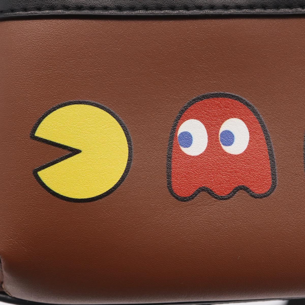 Coach x PAC MAN Waist Bag Leather Brown Silver Auth 212493M