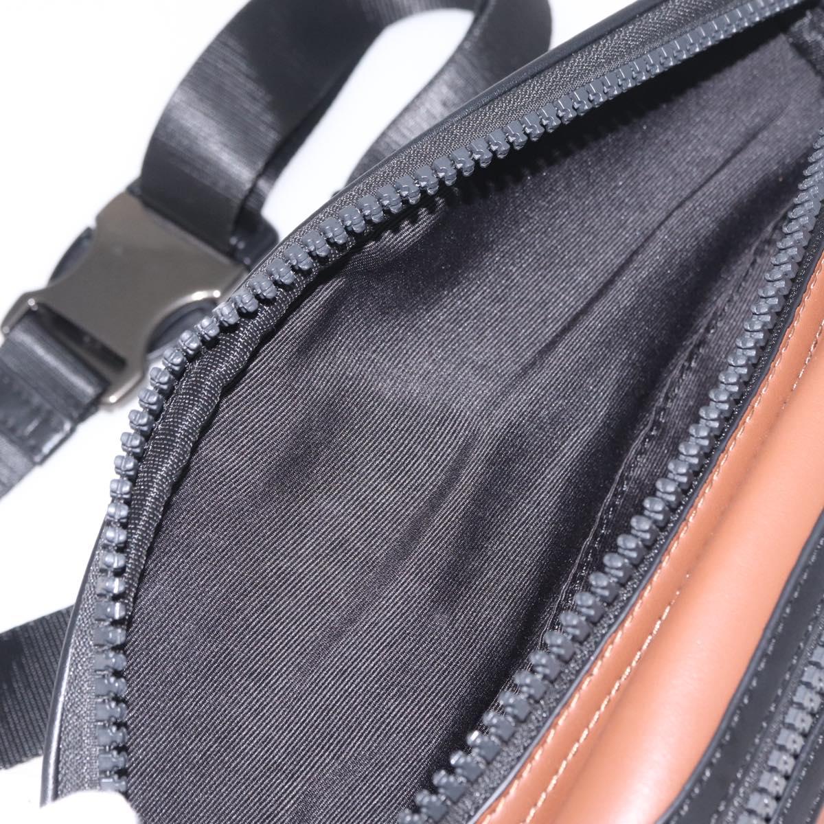 Coach x PAC MAN Waist Bag Leather Brown Silver Auth 212493M