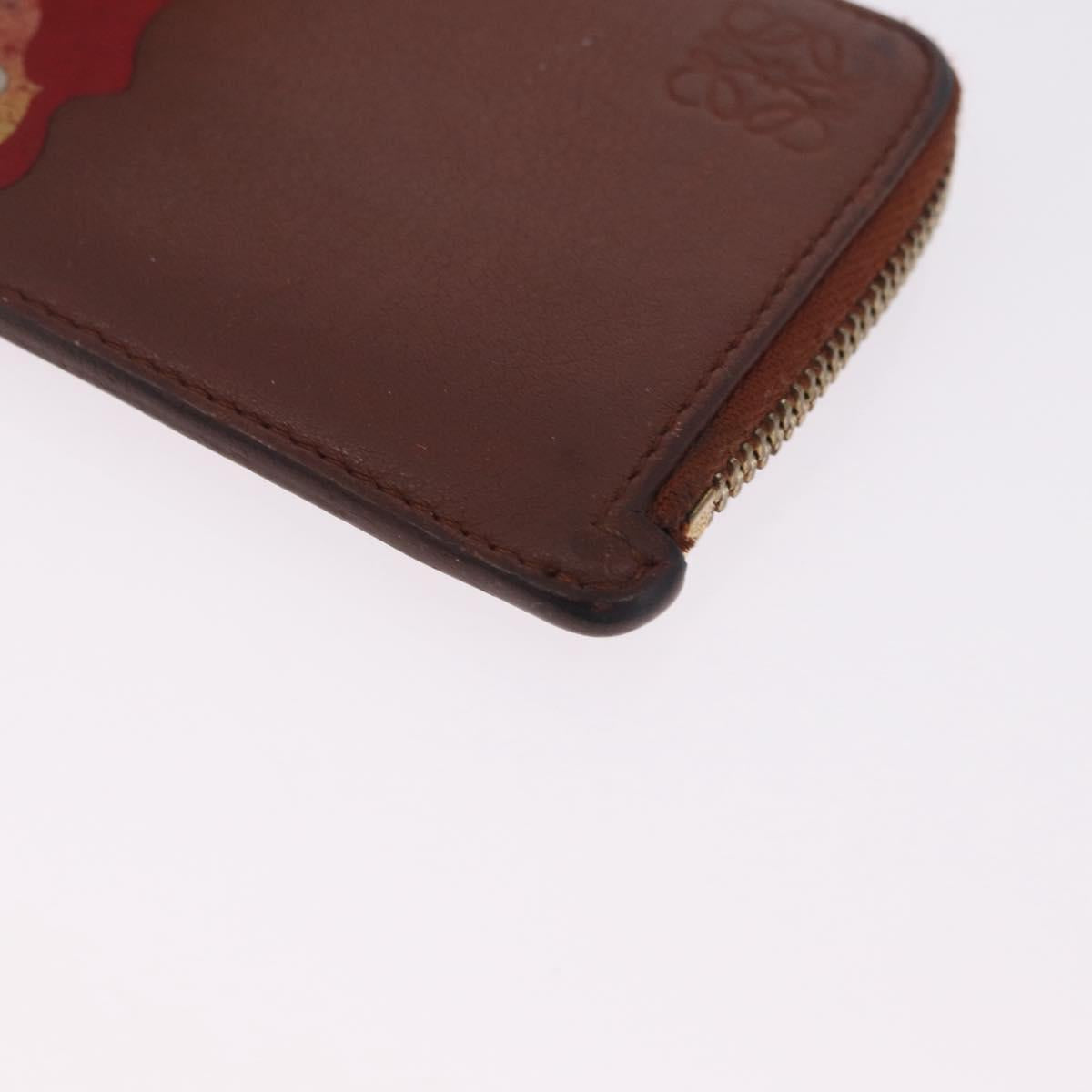 LOEWE x Studio Ghibli Calcifer Coin Purse Leather Brown Gold Auth 212494A