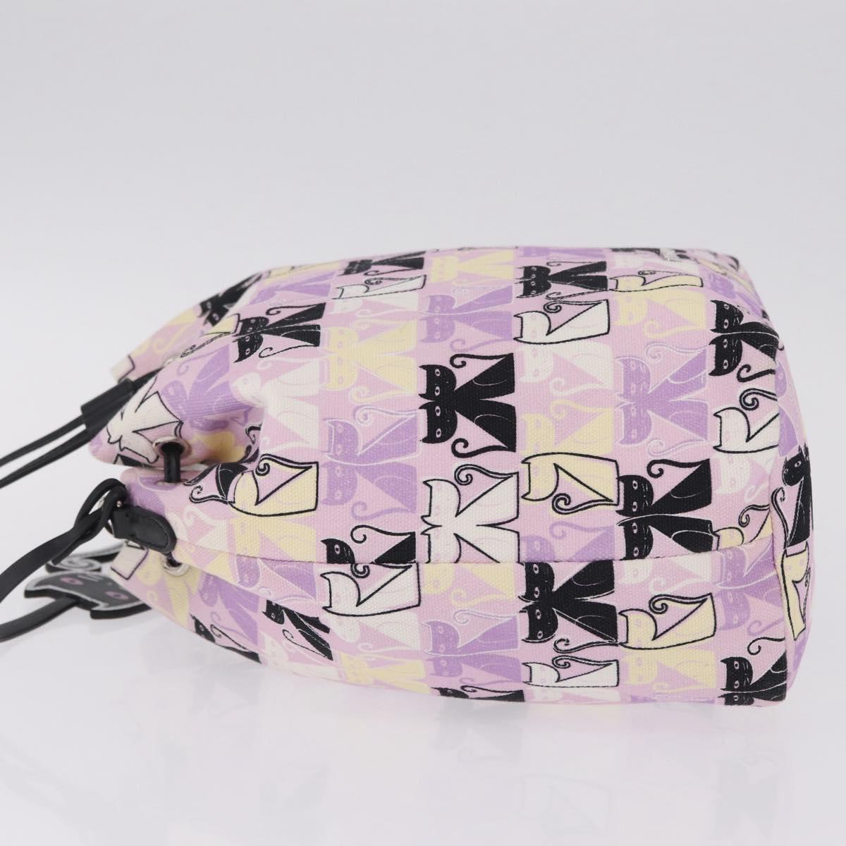 Miu Miu Pouch Canvas Pink Silver Auth 212496A
