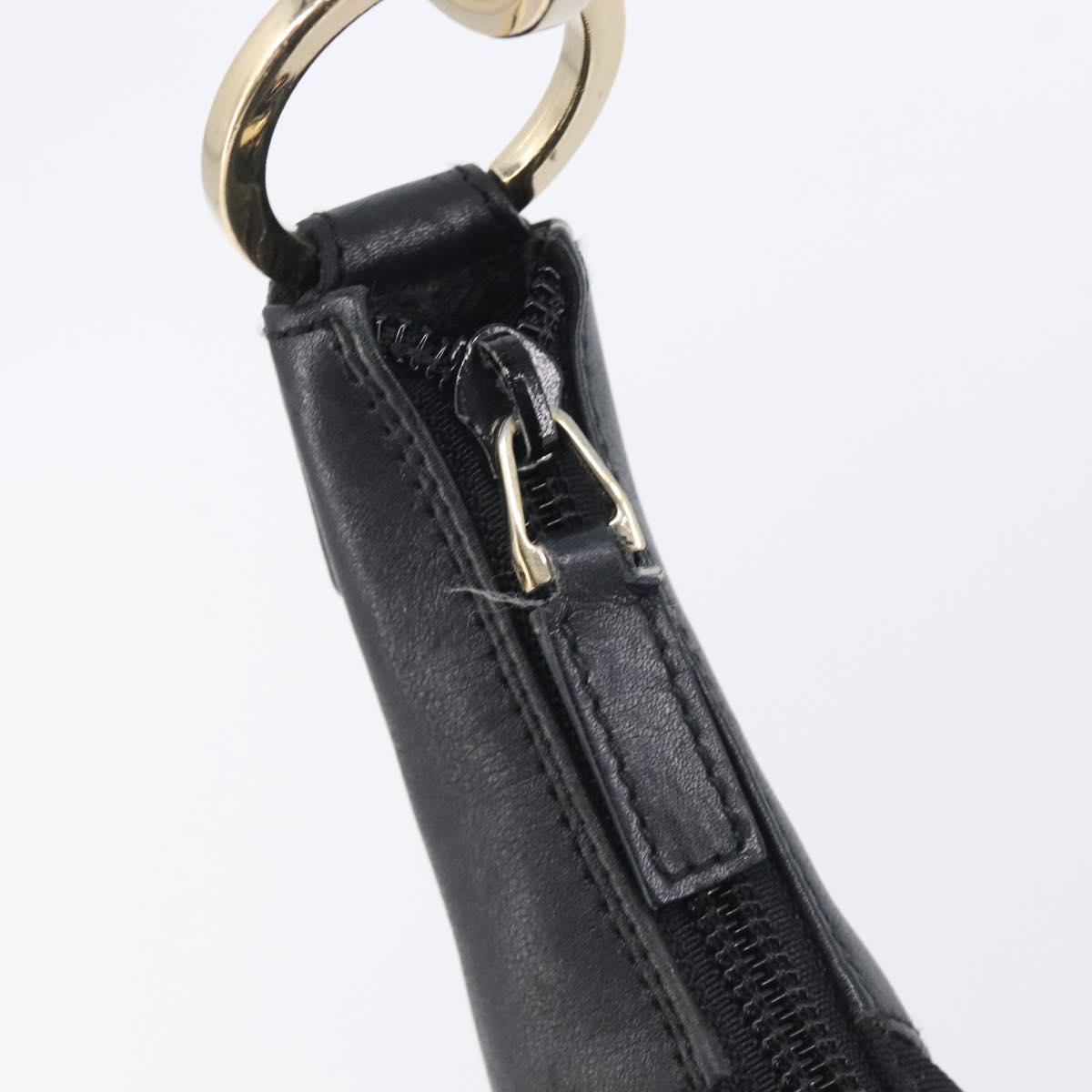 GUCCI Shoulder Bag Nylon Black Gold 001 4157 Auth 212507