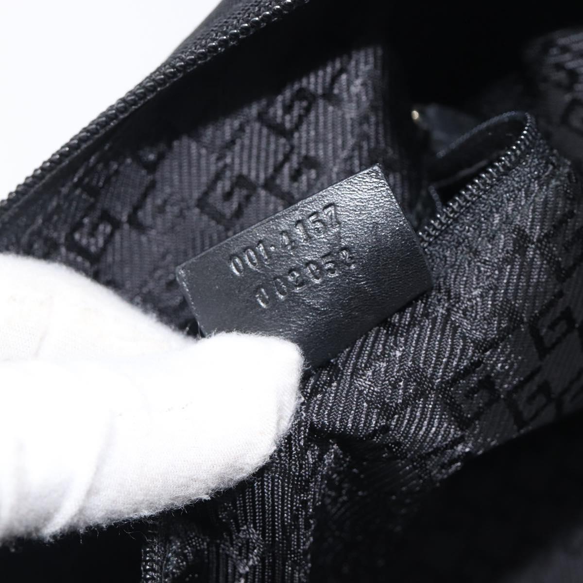 GUCCI Shoulder Bag Nylon Black Gold 001 4157 Auth 212507