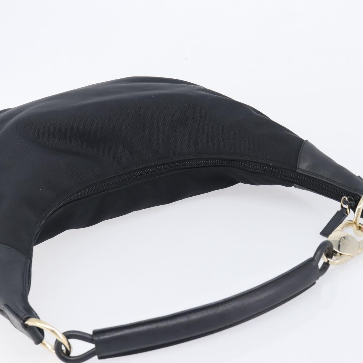 GUCCI Shoulder Bag Nylon Black Gold 001 4157 Auth 212507