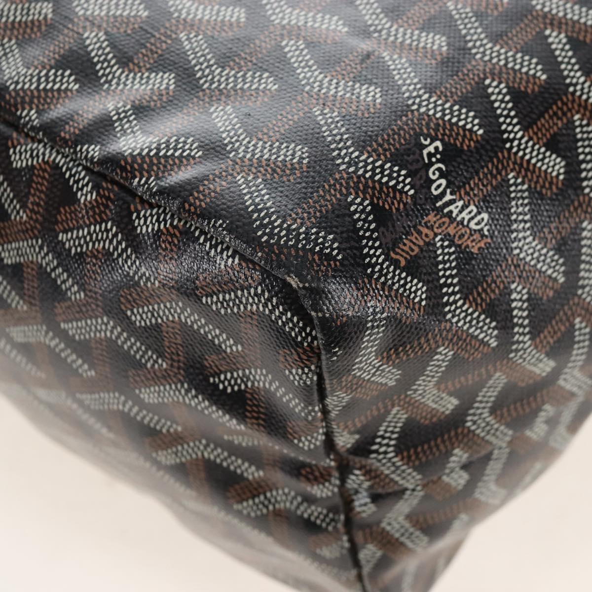 Goyard Herringbone Saint Louis PM Tote Bag PVC Black Auth 212594V