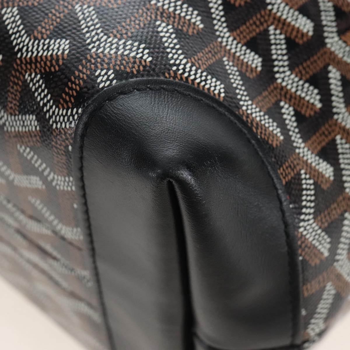 Goyard Herringbone Belcious PM Tote Bag PVC Black Auth 212604V