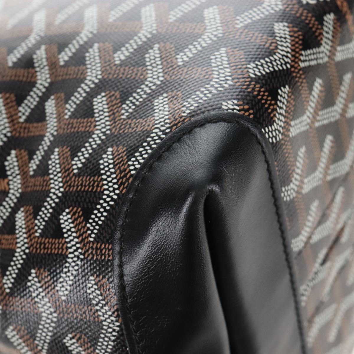 Goyard Herringbone Belcious PM Tote Bag PVC Black Auth 212604V