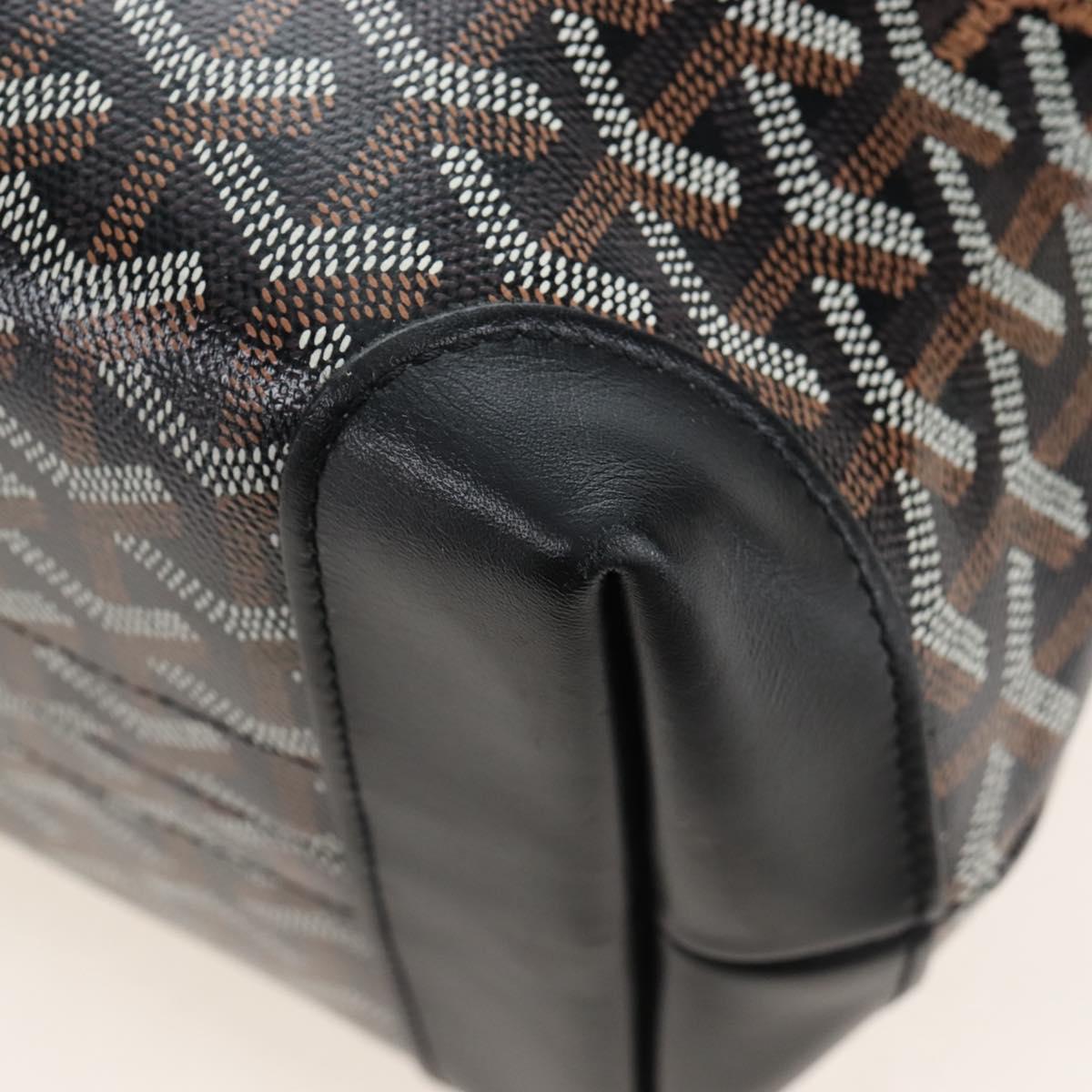 Goyard Herringbone Belcious PM Tote Bag PVC Black Auth 212604V
