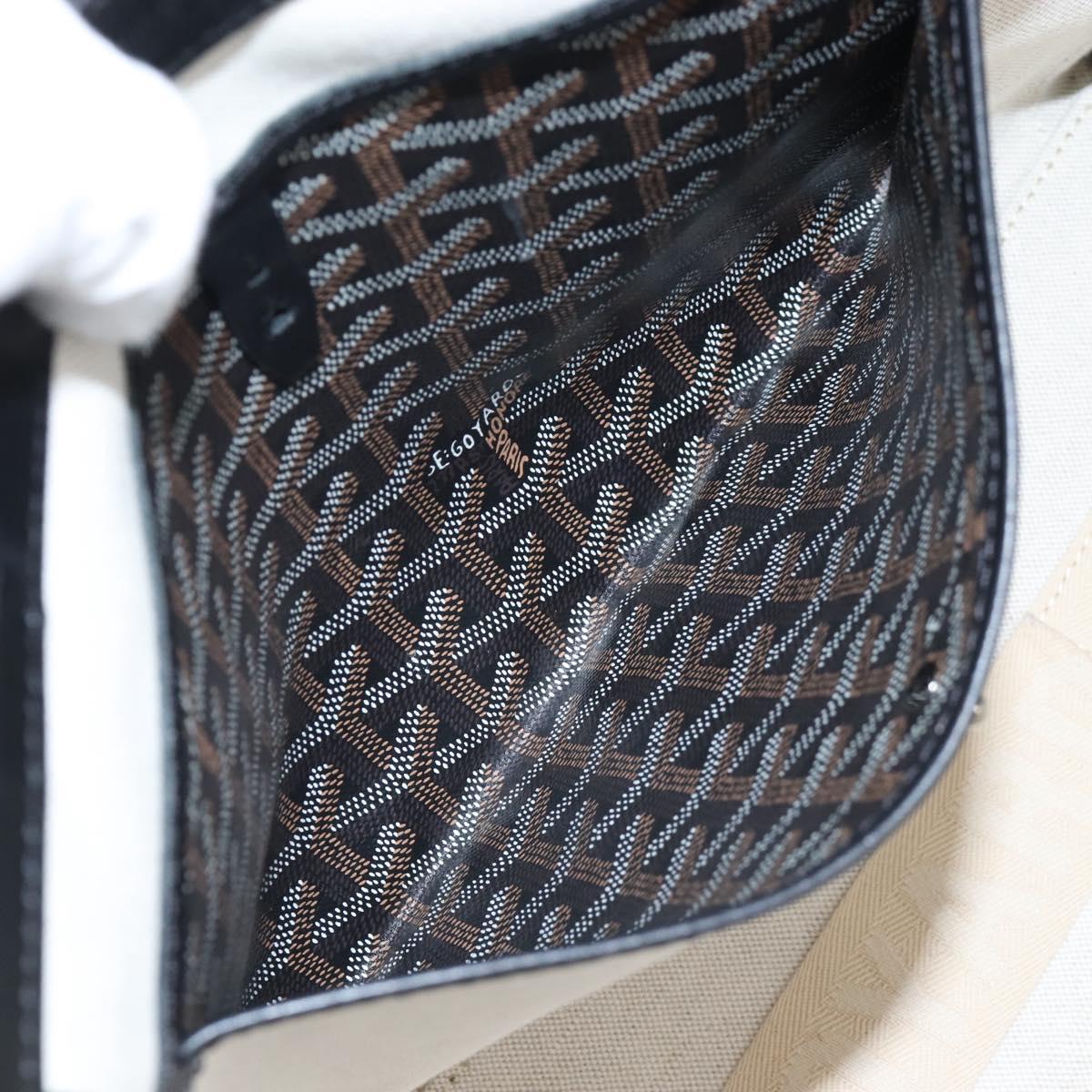 Goyard Herringbone Belcious PM Tote Bag PVC Black Auth 212604V