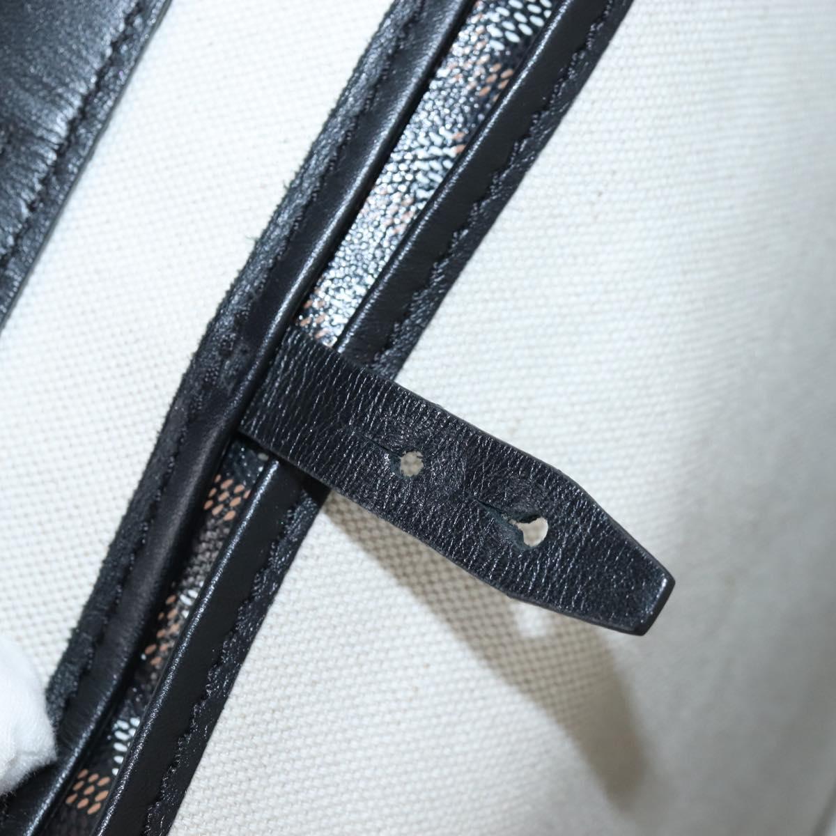 Goyard Herringbone Belcious PM Tote Bag PVC Black Auth 212604V