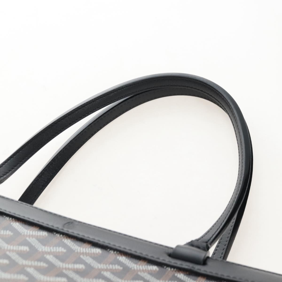 Goyard Herringbone Belcious PM Tote Bag PVC Black Auth 212604V