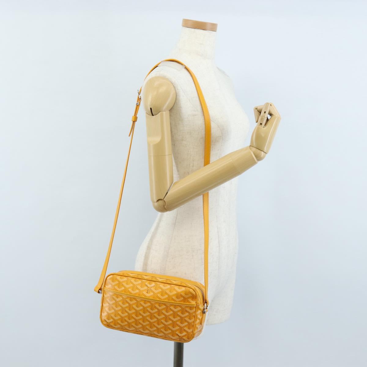 Goyard Herringbone Cup Veil PM Shoulder Bag PVC Yellow Auth 212605SAM