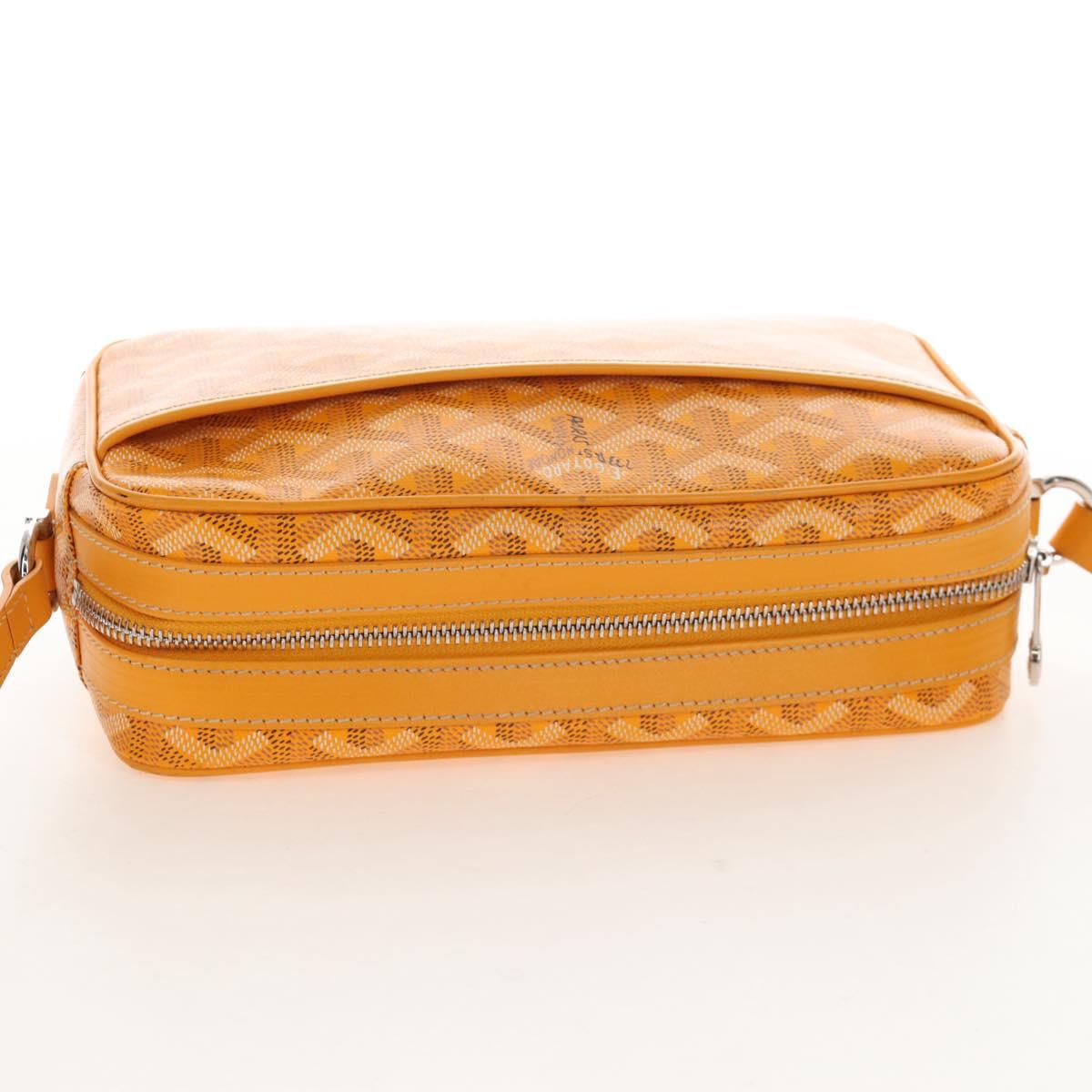 Goyard Herringbone Cup Veil PM Shoulder Bag PVC Yellow Auth 212605SAM