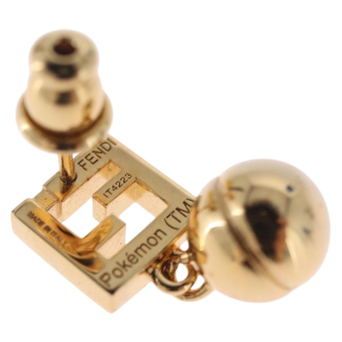 FENDI x FRGMT x POKÉMON Mini Lew Pierce Gold TI4223 Auth 212703SM