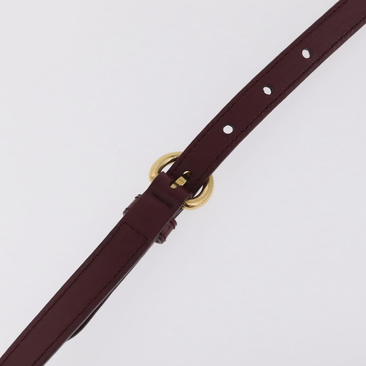 Miu Miu Matelasse Hand Bag Leather 2way Red Gold Auth 212705M