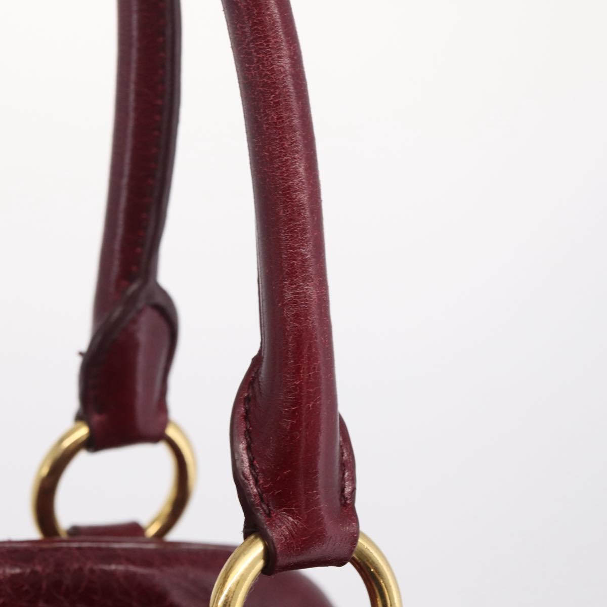 Miu Miu Matelasse Hand Bag Leather 2way Red Gold Auth 212705M