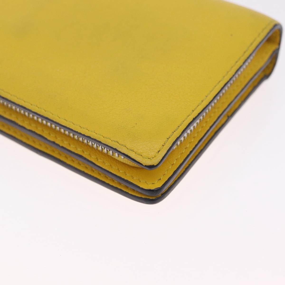 LOEWE x Studio Ghibli Medium Totoro Wallet Leather Yellow Silver Auth 212706M