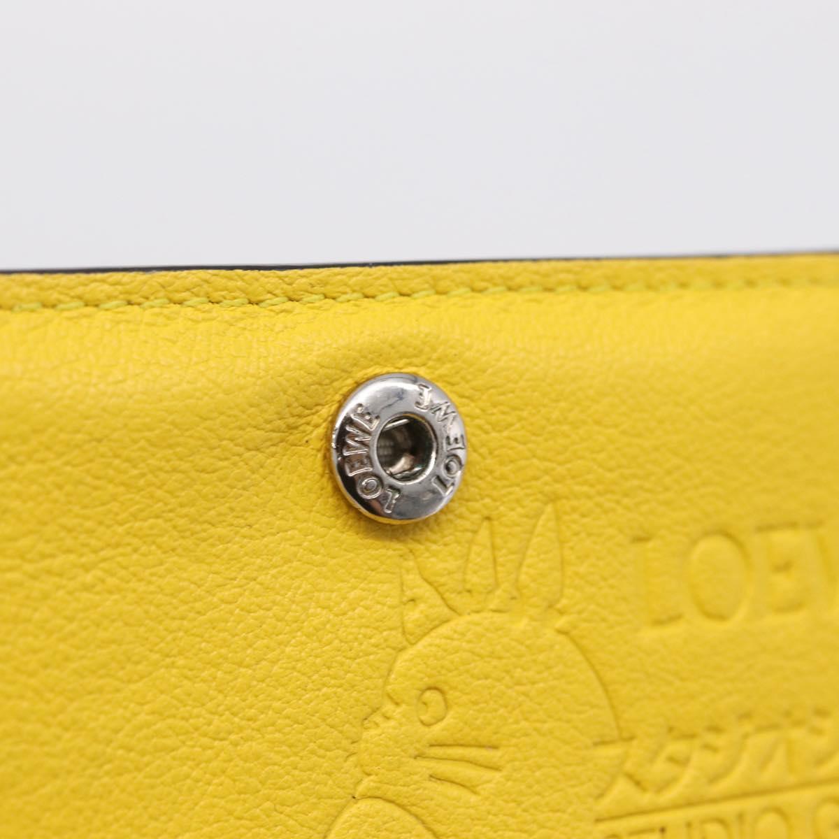 LOEWE x Studio Ghibli Medium Totoro Wallet Leather Yellow Silver Auth 212706M