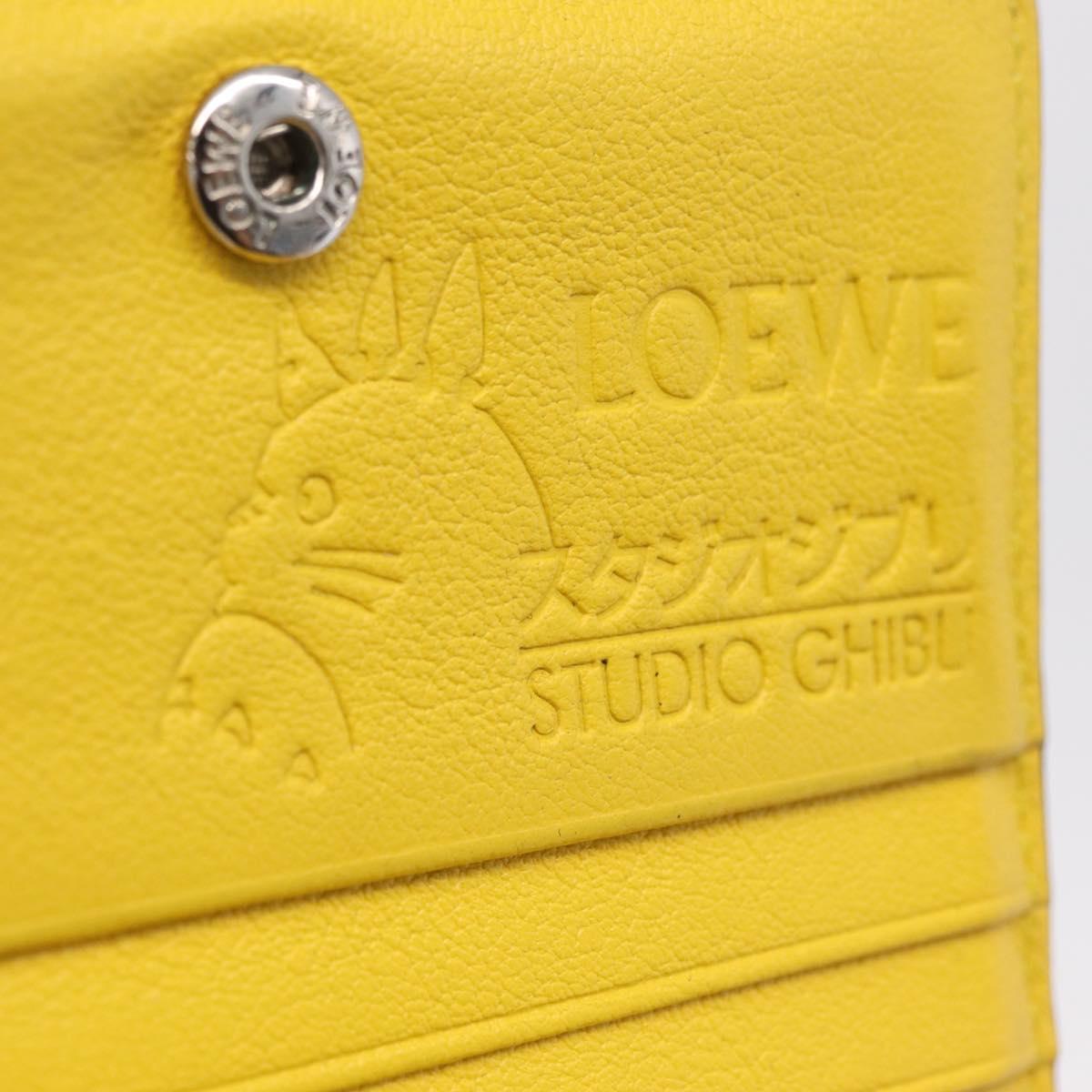 LOEWE x Studio Ghibli Medium Totoro Wallet Leather Yellow Silver Auth 212706M