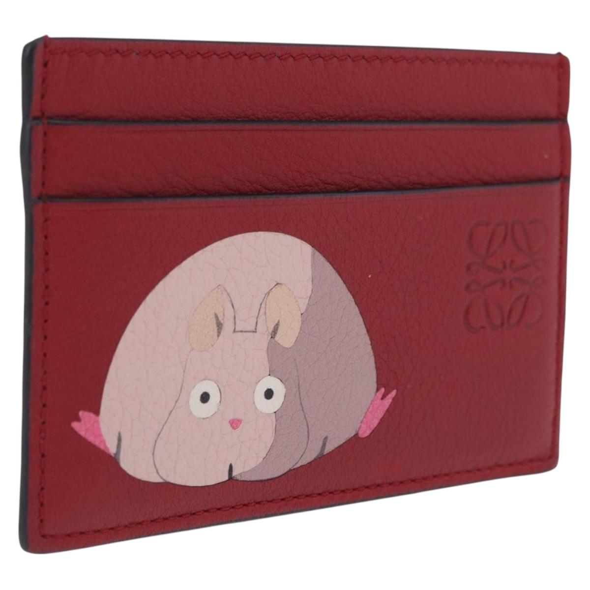 LOEWE x Studio Ghibli Baby Mouse Card Case Leather Red Auth 212707SM