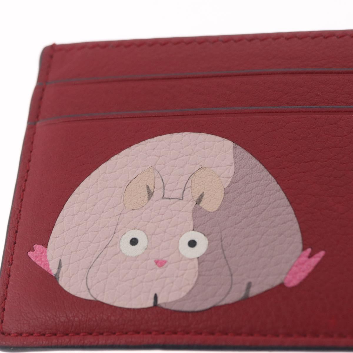 LOEWE x Studio Ghibli Baby Mouse Card Case Leather Red Auth 212707SM