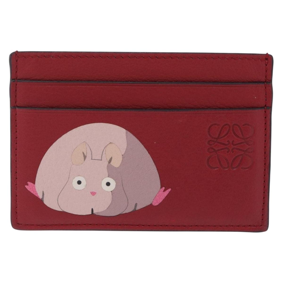 LOEWE x Studio Ghibli Baby Mouse Card Case Leather Red Auth 212707SM