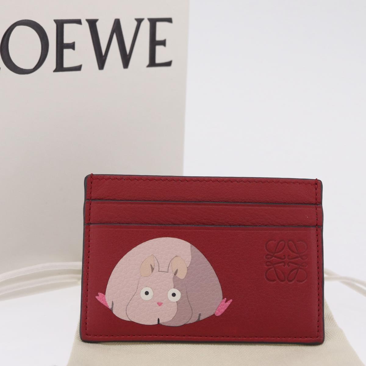 LOEWE x Studio Ghibli Baby Mouse Card Case Leather Red Auth 212707SM