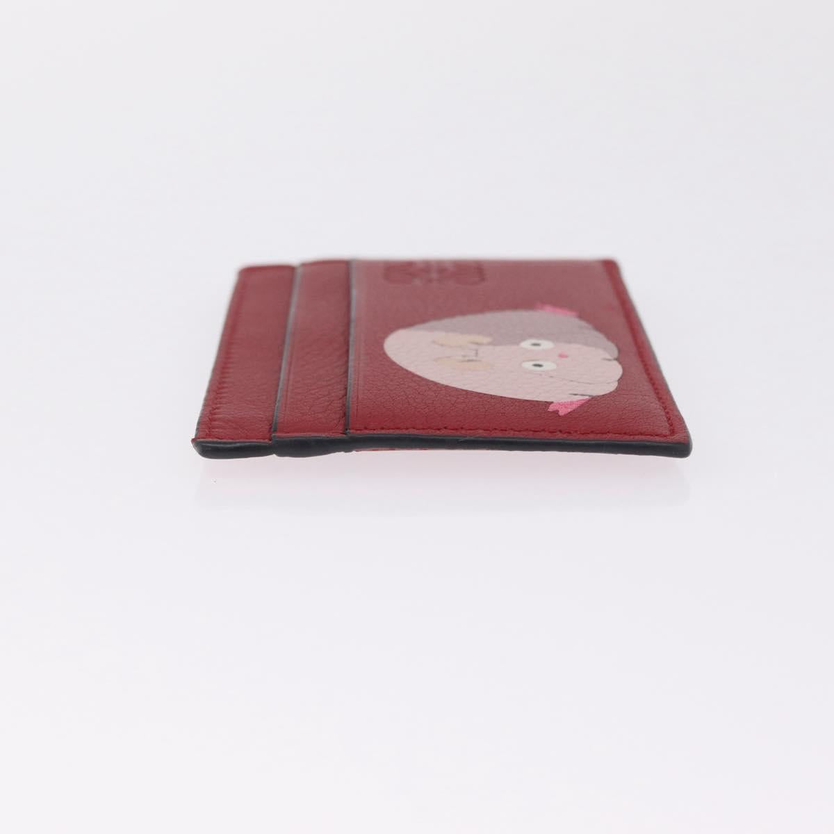 LOEWE x Studio Ghibli Baby Mouse Card Case Leather Red Auth 212707SM