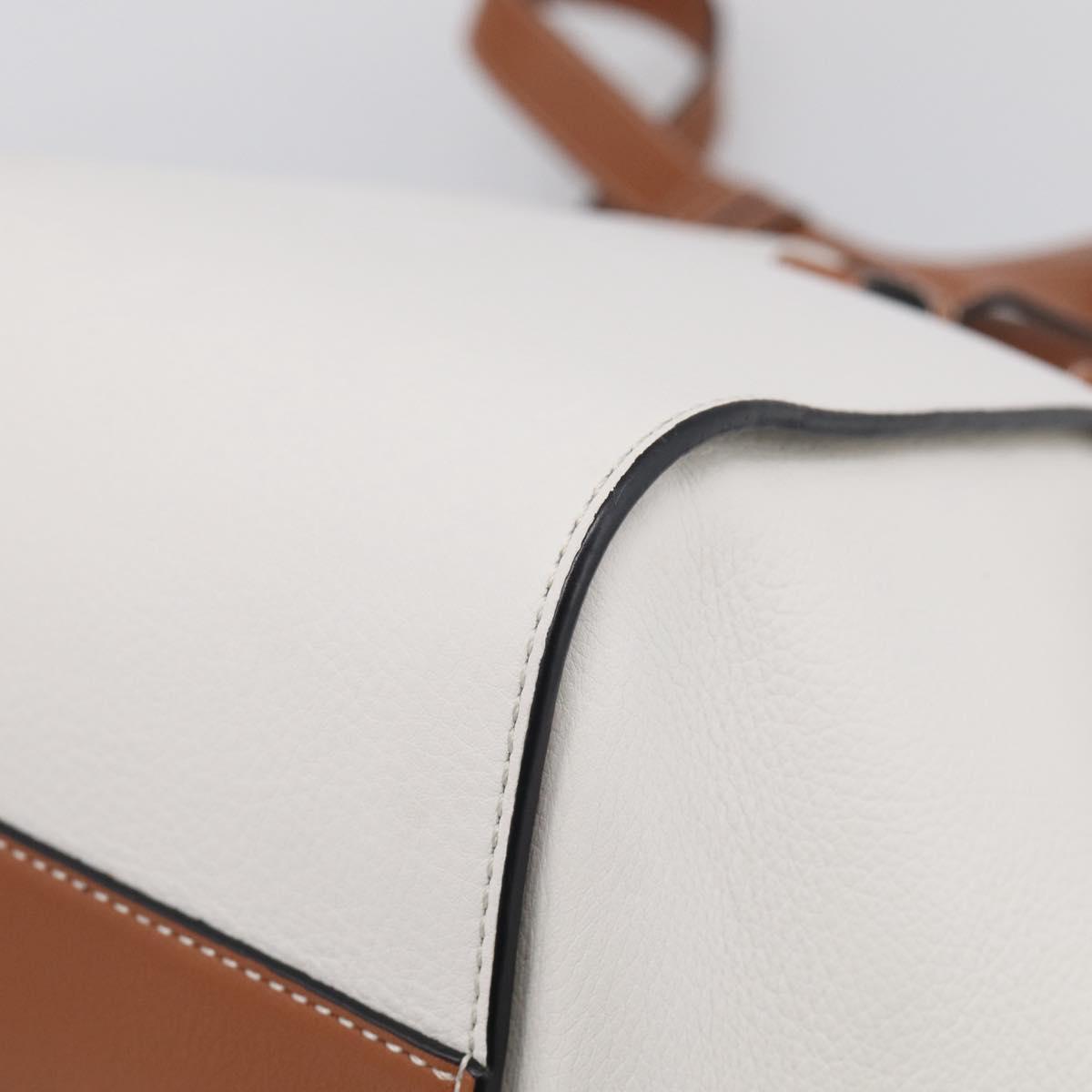 LOEWE Hammock Mini Hand Bag Leather 2way White Silver Auth 212709SM