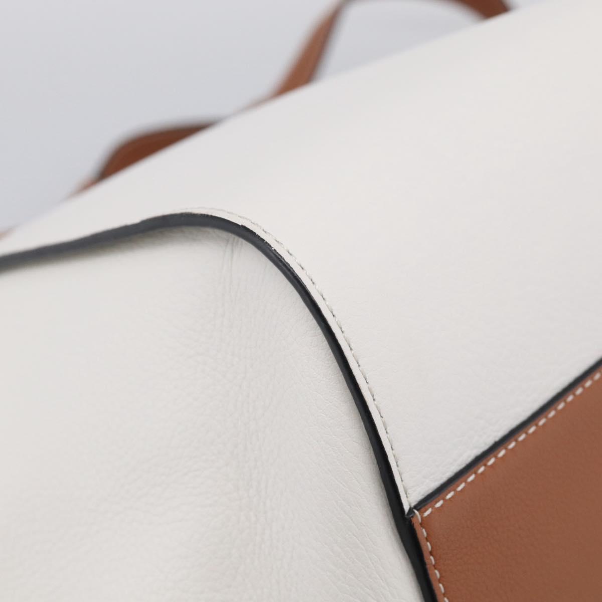 LOEWE Hammock Mini Hand Bag Leather 2way White Silver Auth 212709SM