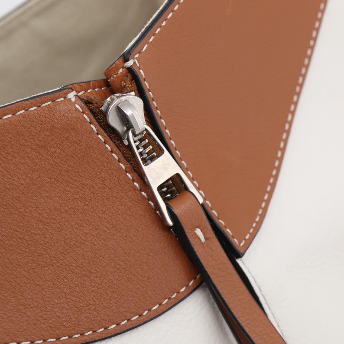 LOEWE Hammock Mini Hand Bag Leather 2way White Silver Auth 212709SM