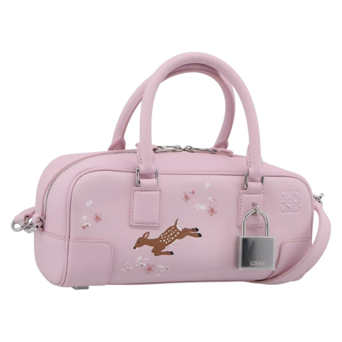 LOEWE x Suna Fujita Hammock 23 Bag Leather 2way Pink Silver Auth 212710SM