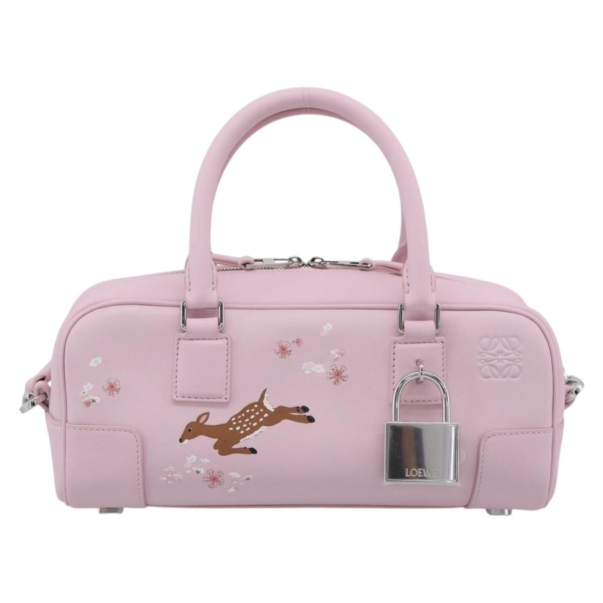 LOEWE x Suna Fujita Hammock 23 Bag Leather 2way Pink Silver Auth 212710SM