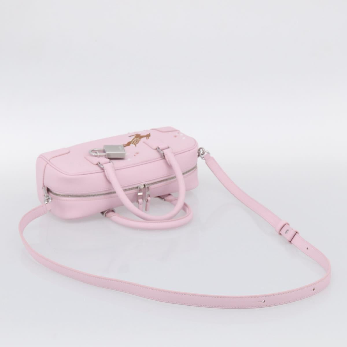LOEWE x Suna Fujita Hammock 23 Bag Leather 2way Pink Silver Auth 212710SM