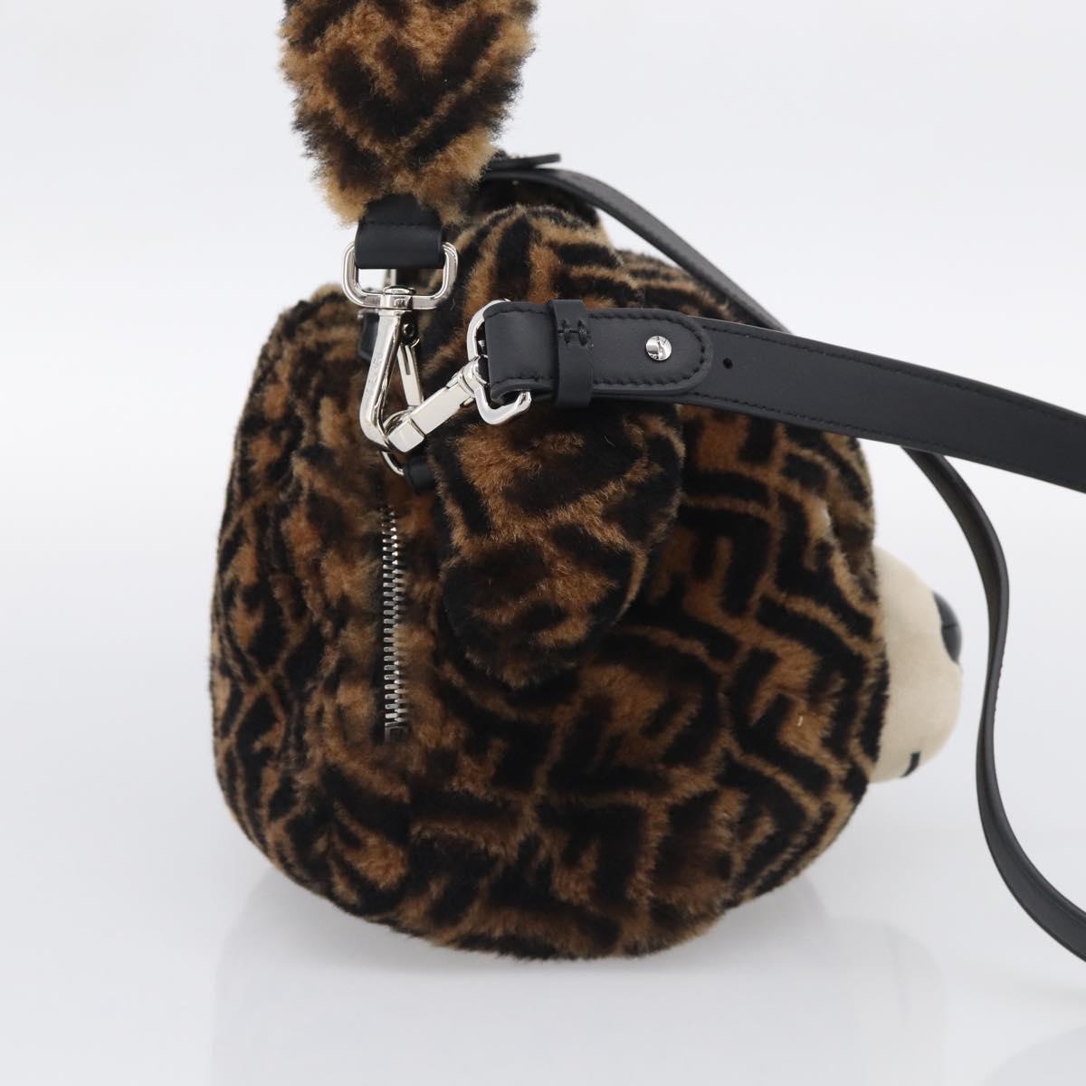 FENDI Zucca Canvas Hand Bag Bore 2way Black Brown Auth 212712SM
