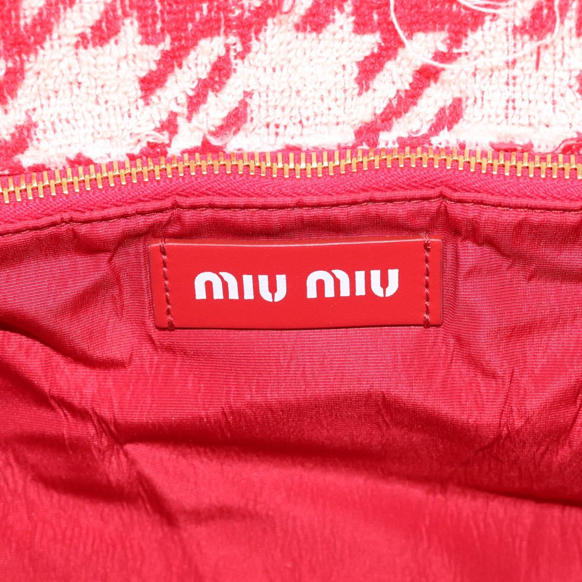 Miu Miu Hand Bag Pile 2way Red Gold Auth 212716
