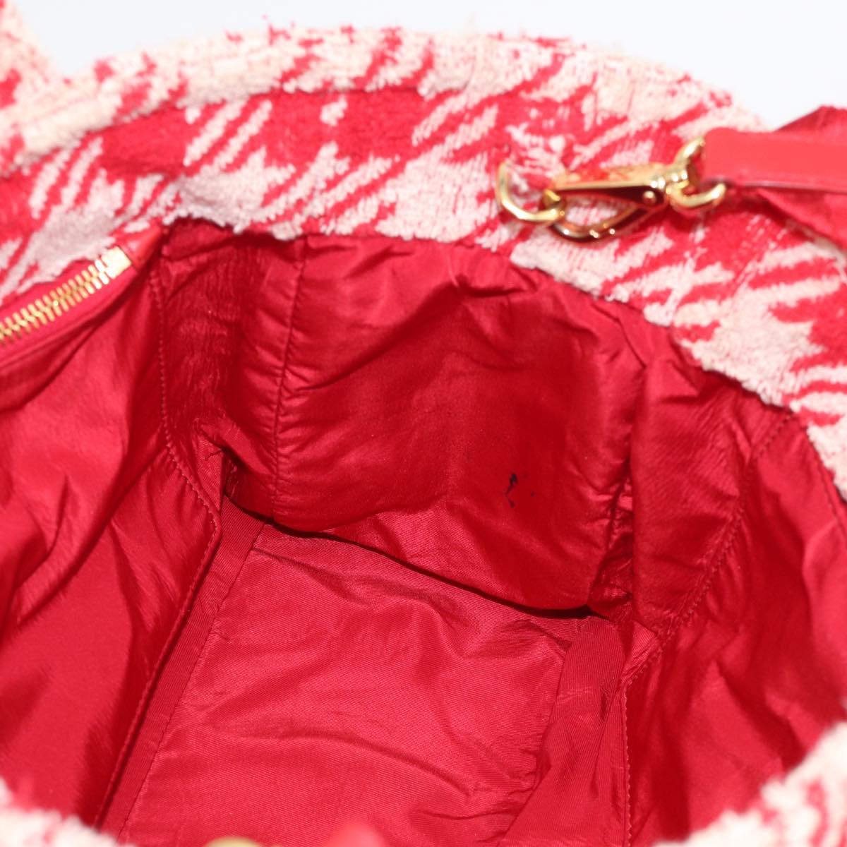 Miu Miu Hand Bag Pile 2way Red Gold Auth 212716