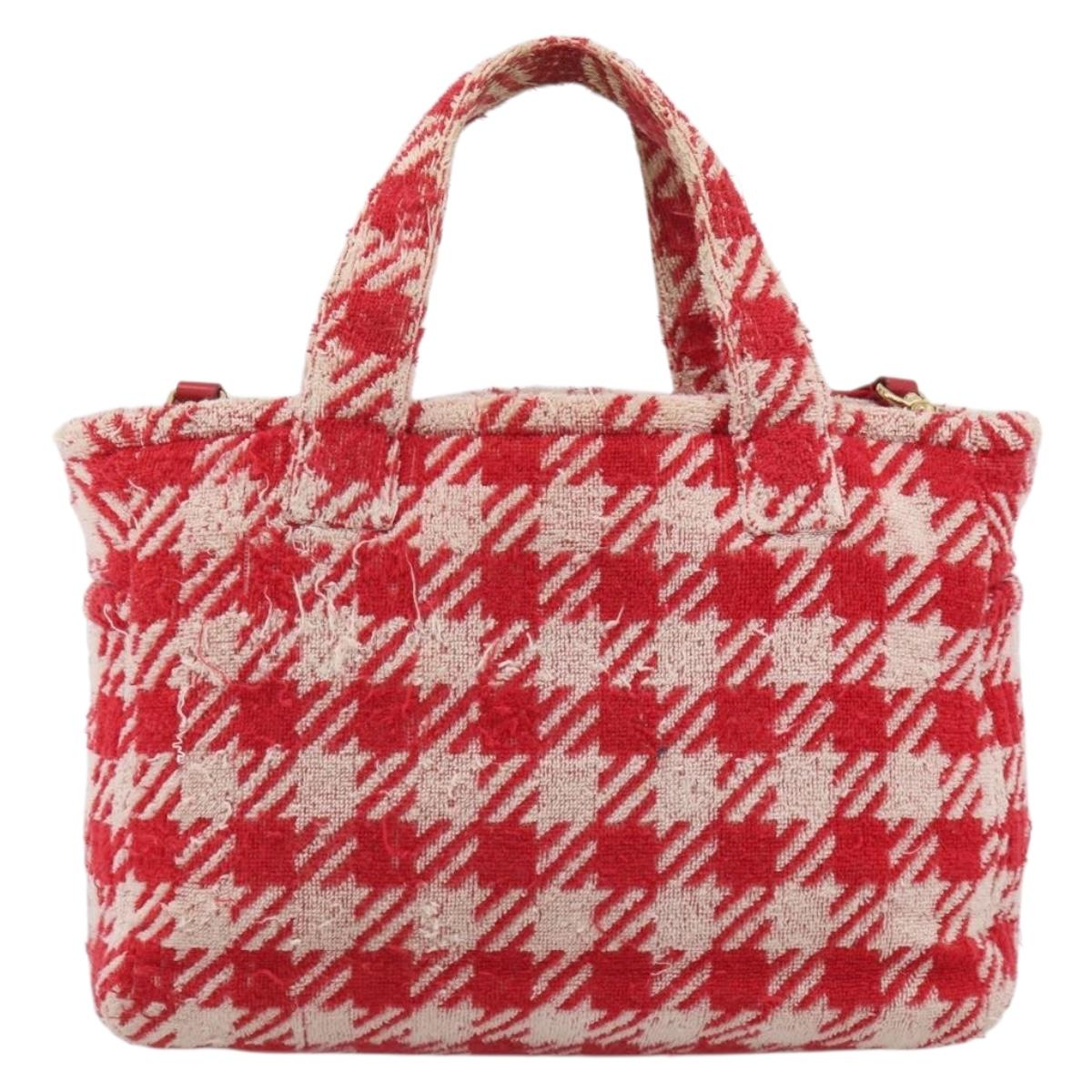 Miu Miu Hand Bag Pile 2way Red Gold Auth 212716