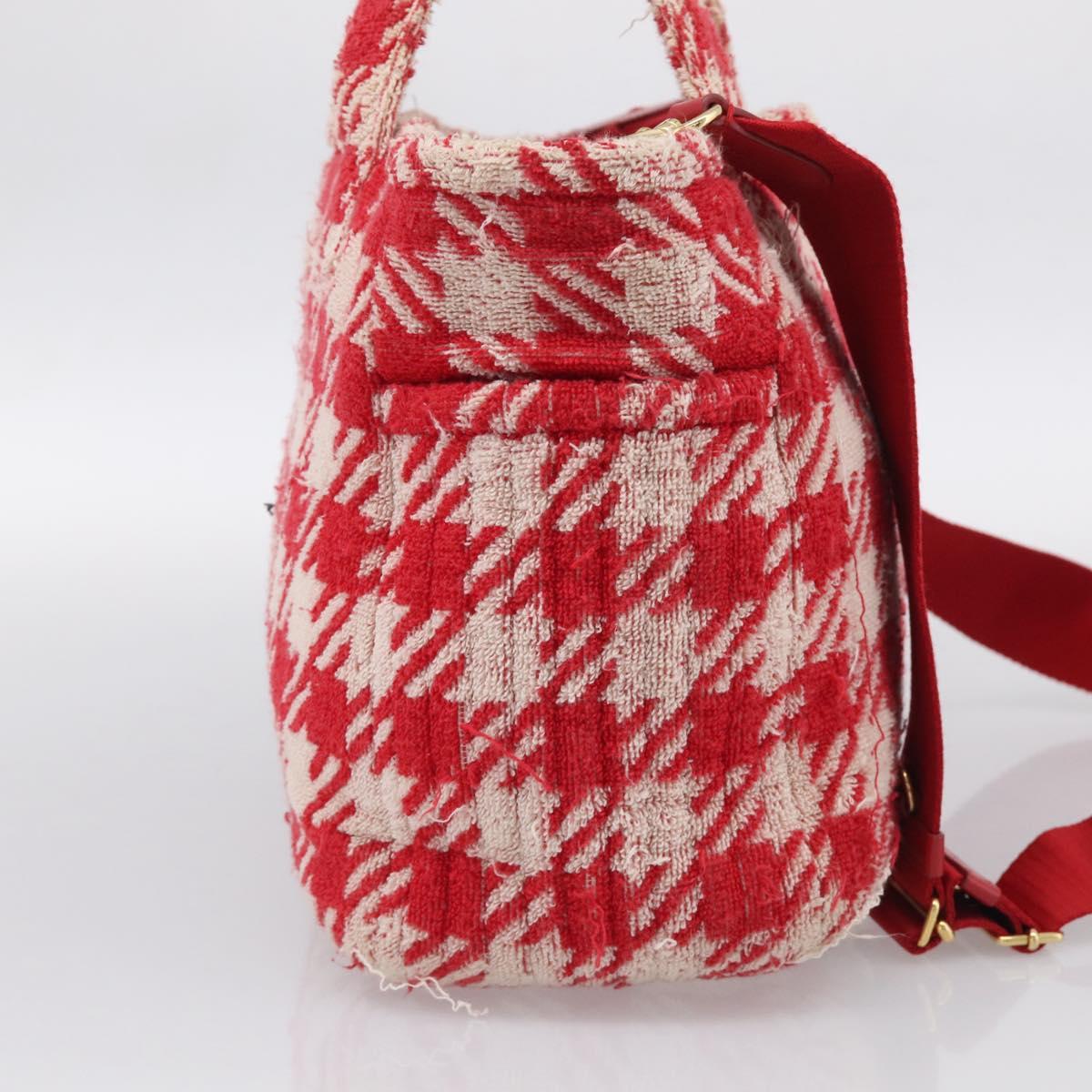 Miu Miu Hand Bag Pile 2way Red Gold Auth 212716