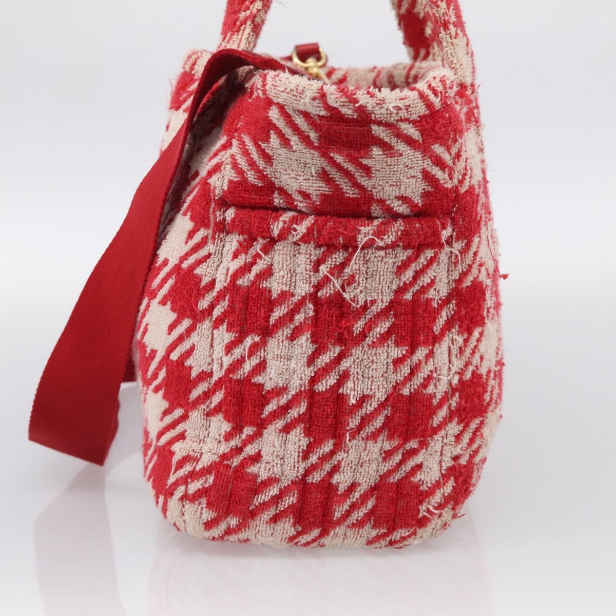 Miu Miu Hand Bag Pile 2way Red Gold Auth 212716